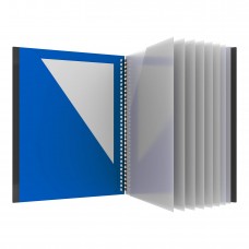 Oxford 10 Pocket Folder Sturdy Plastic Spiral Portfolio AntiTear Edges 8 clear Pockets 2 Diagonal Interior Pockets Letter