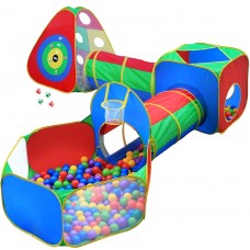 Hide N Side 5pc Kids Ball Pit Tents and Tunnels Toddler Jungle Gym Play Tent with Play Crawl Tunnel Toy for Boys Babies Infant