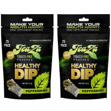 TEAZA HERBAL ENERGY POUCH Teaza Energy Tobacco Free Pouches Nicotine Free Dip, Smokeless Alternative Snuff Healthy Chewing Dipping Alternative, Peppermint