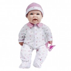 JC Toys La Baby Soft Body Baby Doll 16' in Pink baby outfit w/Pacifier