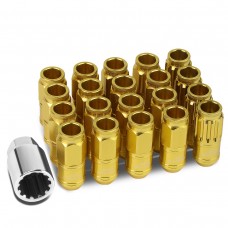 DNA Motoring LN-ZTL-9015-125-GD 16-Piece M12 x 1.25 Aluminum Alloy Wheel Lug Nuts + 4 x Lock Nut + 1 x Lock Nut Key (Gold)