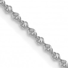 Diamond2Deal 14K White Gold Sparkle Singapore Chain Necklace, 24' (W-1Mm)