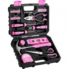 Great Choice Products Tool Set For Women: Pink Tool Set For Home Repair, Womens Tool Kit For All Purpose 42 Piece