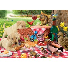 Buffalo Games & Puzzles Buffalo Games - Picnic Raiders - 300 LARGE Piece Jigsaw Puzzle , Red