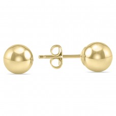 szul.com 6MM 14K Yellow Gold Filled Round Ball Earrings