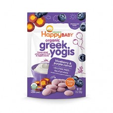 Happy Baby Happy Yogis Greek Yogurt Snacks, Organic Blueberry and Purple Carrot, 1 Ounce