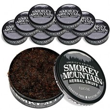 Smokey Mountain Herbal Long Cut - Classic - 10 Can Box - Tobacco Free and Nicotine Free Snuff