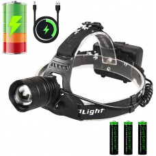 Garberiel 10000lumens Super Bright XHP50 LED Headlamp USB Rechargeable 18650 Tactical Headlight Zoomable Lamp