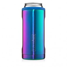 brmate hopsulator slim double-walled stainless steel insulated can cooler for 12 oz slim cans (rainbow titanium)