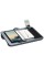 LapGear Home Office Lap Desk with Device Ledge, Mouse Pad, and Phone Holder - Silver Carbon - Fits Up to 15.6 Inch Laptops - Sty