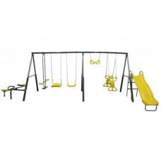 XDP Recreation Rising Sun Kids Metal Swing Set and Playset - Yellow