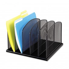 Safco SAF3256BL Mesh Desk Organizer, Five Sections, Steel, 12 1/2 x 11 1/4 x 8 1/4, Black