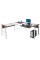 Realspace Mezza 62'W L-Shaped Desk, Cherry/Chrome