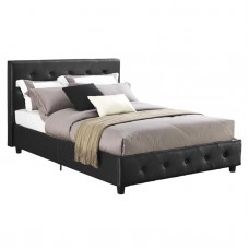 Dorel Dakota Twin Platform Faux Leather Upholstered Bed - Black