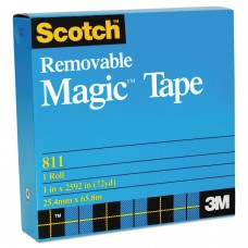 Scotch MMM811341296 Removable Tape, 3/4' x 1296', 1' Core, Transparent