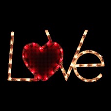 Northlight Lighted 'Love' with Heart Valentine's Day Window Silhouette - 17' - White and Red