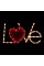 Northlight Lighted 'Love' with Heart Valentine's Day Window Silhouette - 17' - White and Red