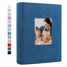 vienrose photo album 4x6 300 photos linen frame cover with memo areas photobook large capacity slip-in pictures book for wedd