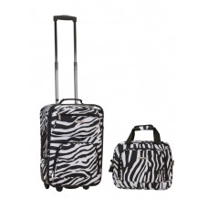 Rockland Fox Luggage 2 PC ZEBRA LUGGAGE SET