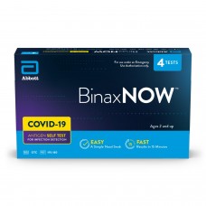 BinaxNOW COVID-19 Antigen Self Test, 1 Pack, 4 Tests Total, COVID Test With 15-Minute Results Without Sending to a Lab, Easy to