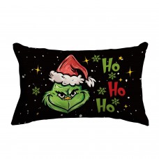 ekorest christmas pillow covers 12x20 inch, grinch ho ho ho lumbar cover,seasonal xmas winter decoration for home dcor throw