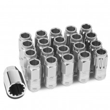 DNA Motoring LN-ZTL-9015-125-SL 16-Piece M12 x 1.25 Aluminum Alloy Wheel Lug Nuts + 4 x Lock Nut + 1 x Lock Nut Key (Silver)