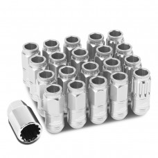 DNA Motoring LN-ZTL-9015-15-SL 16-Piece M12 x 1.5 Aluminum Alloy Wheel Lug Nuts + 4 x Lock Nut + 1 x Lock Nut Key (Silver)