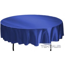 TEKTRUM 70 INCH ROUND SILKY SATIN TABLECLOTH - PREMIUM FABRIC - ROYAL BLUE COLOR