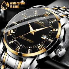 thinkstar Waterproof Classic Men Watch Stainless Steel Quartz Luminous Wristwatch Business