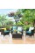 Costway 4PCS Outdoor Patio PE Rattan Wicker Table Shelf Sofa Furniture Set With Cushion