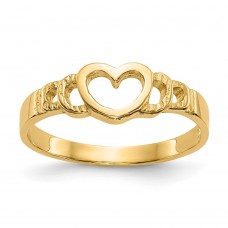 Diamond2Deal 14K Yellow Gold Heart Baby Ring