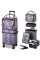 thinkstar Purple Makeup Train Case Lockable Rolling Cosmetic Trolley Storage Box