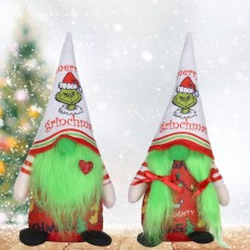 â€ŽVintend 2 pcs christmas grinch gnome decorations, cute handmade christmas grinch gnomes ornaments santa swedish tomte nisse plush sca