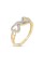 Amouria 10K Yellow Gold 1/8Ct TDW Diamond Twin Heart Ring (H-I, I2)