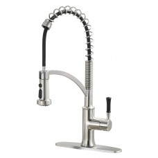 GUUKAR Kitchen Faucet with Pull Down Sprayer, Single Handle Brushed Nickel High Arc Commercial Farmhouse Kitchen Sink Faucet wit