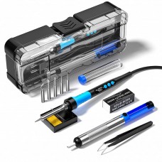 MEAKEST Soldering Iron Kit, 90W 110V LCD digital soldering gun，12-in-1 Soldering Iron Kit Tool，Temperature adjustable from 180-480°C，5 s