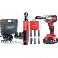 thinkstar Cordless Electric Ratchet Wrench Set & 21V Cordless High Torque Impact Wrench