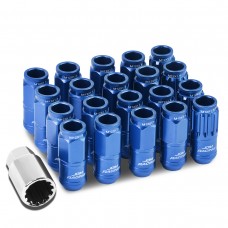 DNA Motoring LN-ZTL-9015-15-BL 16-Piece M12 x 1.5 Aluminum Alloy Wheel Lug Nuts + 4 x Lock Nut + 1 x Lock Nut Key (Blue)