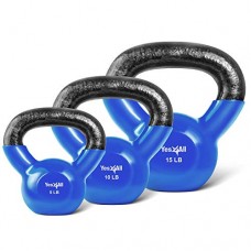 Yes4All Combo Vinyl Coated Kettlebell Weight Sets â€“ Great for Full Body Workout and Strength Training â€“ Vinyl Kettlebells