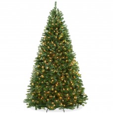 Casafield Pre-Lit Realistic Green Spruce Artificial Holiday Christmas Tree and Stand