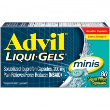 Advil Liqui-Gels minis Pain Reliever / Fever Reducer Liquid Filled Capsule, 200mg Ibuprofen, Temporary Pain Relief (80 Count)