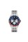 GUESS Men Silver Tone Red Blue Stainless Steel Chronograph Watch w1107G2