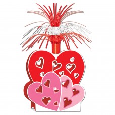 Beistle Club Pack of 12 Red, Pink and White Metallic Valentine Centerpiece Table Decorations 15'