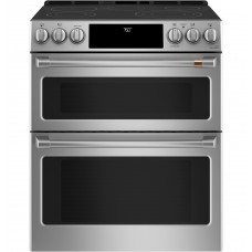 CAFE CES750P2MS1 30 Inch Smart Slide-In Double Oven Electric Range with 5 Radiant Elements