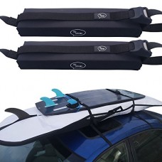 Ho Stevie! Surfboard Car Roof Rack Padded System (Holds Up to 3 Boards) with Silicone Buckle Covers