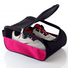 Getfitsoo Golf Shoe Bag, Pink Golf Shoes Bags Women Outdoor Zippered Carrier Bags with Ventilation Sport Shoes Bag Travel Shoe B