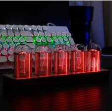 ClocTeck Nixie Tube Clock with WiFi SYNC Alarm Timer 1224H Display No Assembly Required A Retro Gift for Friends Wood