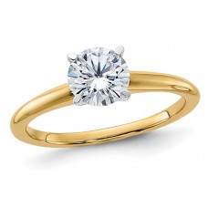 Gem And Harmony 1.00 Carat (ctw Color G-H) Synthetic Moissanite Solitaire Engagement Ring in 14K Yellow Gold