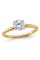 Gem And Harmony 1.00 Carat (ctw Color G-H) Synthetic Moissanite Solitaire Engagement Ring in 14K Yellow Gold