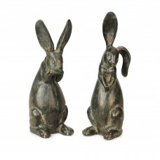 Melrose Floppy Eared Easter Rabbit Figurines - 16.75' - Gray - Set of 3